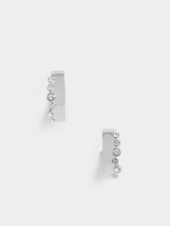 Swarovski® Crystal Studded Hoop Earrings