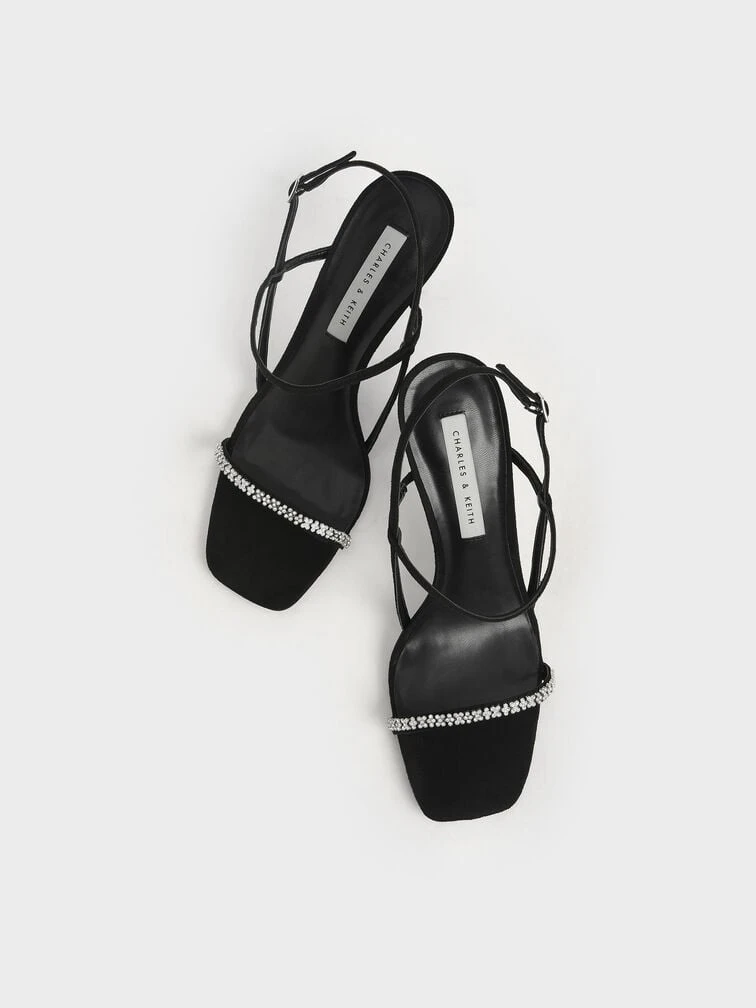 Textured Gem-Embellished Strappy Sandals 8 Textured Gem-Embellished Strappy Sandals - Image 8