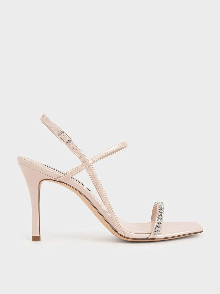 Gem-Embellished Strappy Sandals 1 Gem-Embellished Strappy Sandals