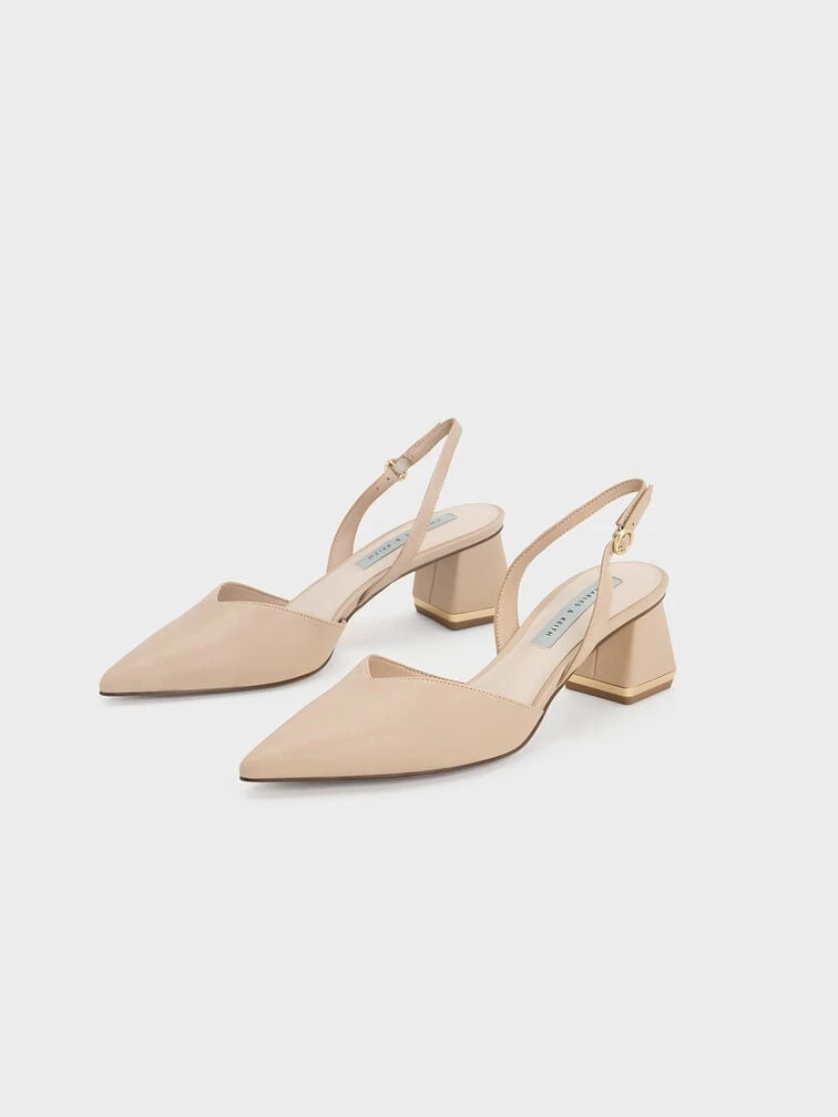 Trapeze Heel Slingback Pumps 2 Trapeze Heel Slingback Pumps - Image 2