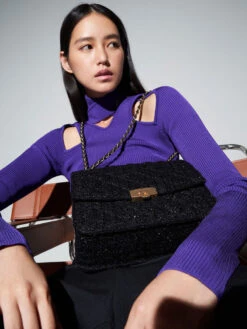 Tweed Chain Strap Bag -Charles & Keith 2021 L3 CK2 70781639 01 4