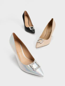 Leather Gem-Embellished Pumps -Charles & Keith 2021 L3 SL1 60280366 01 7