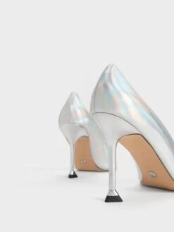 Holographic Leather Gem-Embellished Pumps -Charles & Keith 2021 L3 SL1 60280366 24 8