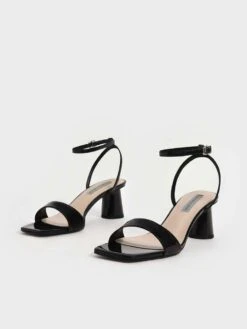 Patent Ankle-Strap Cylindrical Heel Sandals -Charles & Keith 2021 L7 CK1 60050948 01 3