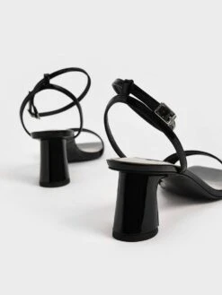 Patent Ankle-Strap Cylindrical Heel Sandals -Charles & Keith 2021 L7 CK1 60050948 01 7