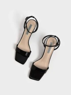 Patent Ankle-Strap Cylindrical Heel Sandals -Charles & Keith 2021 L7 CK1 60050948 01 8