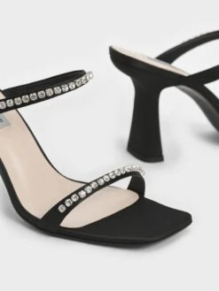 Satin Gem-Encrusted Heeled Sandals -Charles & Keith 2021 L7 CK1 60050949 01 7