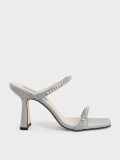 Patent Gem-Encrusted Heeled Sandals
