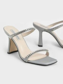 Patent Gem-Encrusted Heeled Sandals 7 Patent Gem-Encrusted Heeled Sandals -Charles & Keith 2021 L7 CK1 60050949 67 5
