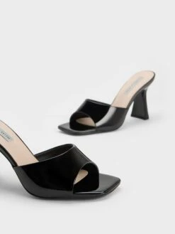 Patent Square Toe Heeled Mules 8 Patent Square Toe Heeled Mules -Charles & Keith 2021 L7 CK1 60050950 J5 7
