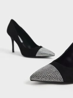 Gem-Embellished Textured Stiletto Pumps -Charles & Keith 2021 L7 CK1 60280314 A 01 7