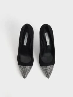 Gem-Embellished Textured Stiletto Pumps -Charles & Keith 2021 L7 CK1 60280314 A 01 8