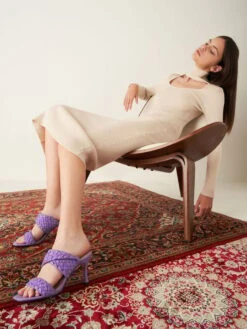 Double Strap Woven Heeled Mules -Charles & Keith 2021 L7 CK1 60920280 19 4