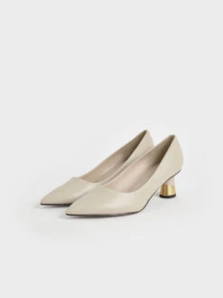 Metallic Sculptural Heel Pumps -Charles & Keith 2021 L7 CK1 60920286 41 3