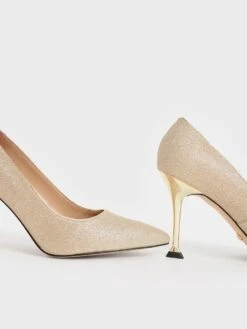 Glittered Sculptural Stiletto Heel Pumps -Charles & Keith 2021 L7 SL1 60280366 2 27 5