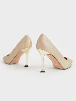 Glittered Sculptural Stiletto Heel Pumps -Charles & Keith 2021 L7 SL1 60280366 2 27 7