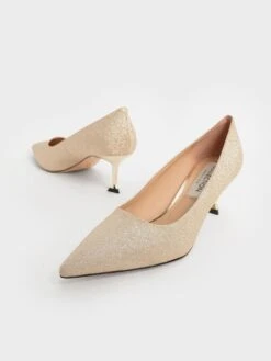 Glittered Kitten Heel Pumps -Charles & Keith 2021 L7 SL1 60580031 1 27 5