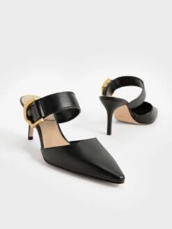 Gabine Buckled Leather Mule Pumps 12 Gabine Buckled Leather Mule Pumps -Charles & Keith 2021 L7 SL1 60920044 01 5