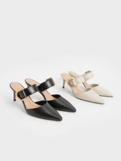 Gabine Buckled Leather Mule Pumps 14 Gabine Buckled Leather Mule Pumps -Charles & Keith 2021 L7 SL1 60920044 01 7
