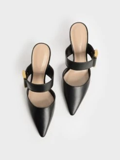 Gabine Buckled Leather Mule Pumps 15 Gabine Buckled Leather Mule Pumps -Charles & Keith 2021 L7 SL1 60920044 01 8