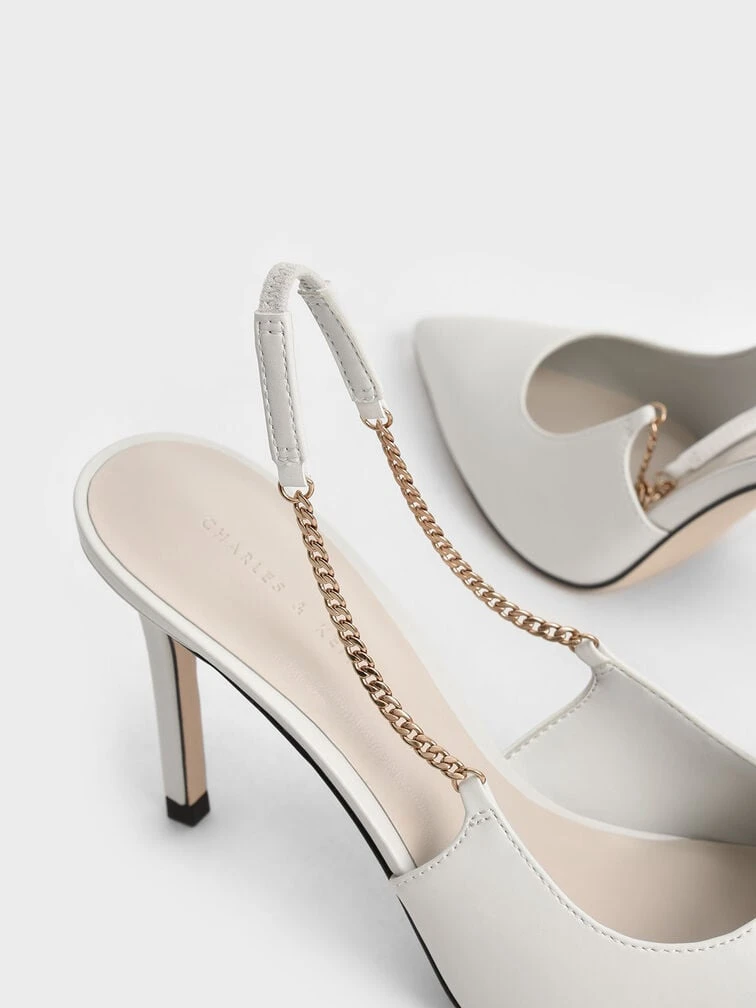 Chain-Link Slingback Stiletto Pumps 5 Chain-Link Slingback Stiletto Pumps - Image 5