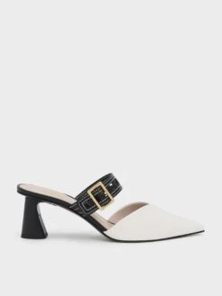 Sepphe Cut-Out Strap Heeled Mule Pumps