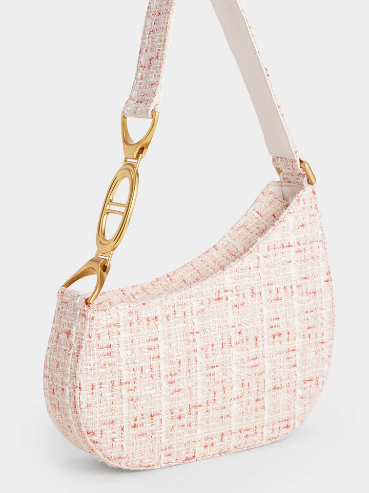 Tweed Asymmetrical Shoulder Bag 2 Tweed Asymmetrical Shoulder Bag - Image 2