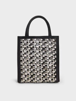 Tweed Double Handle Tote Bag