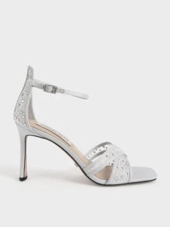 Blythe Mesh & Satin Embellished Sandals
