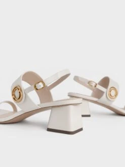 Metallic Accent Trapeze Heel Sandals -Charles & Keith 2022 L6 CK1 60050964 41 5