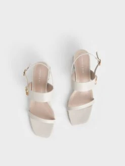 Metallic Accent Trapeze Heel Sandals -Charles & Keith 2022 L6 CK1 60050964 41 8