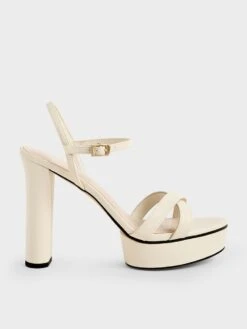 Crossover Platform Heeled Sandals