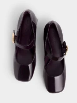 Patent Buckled Mary Jane Pumps -Charles & Keith 2022 L6 CK1 60361423 16 8