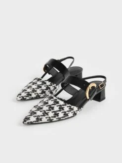 Houndstooth Buckled Slingback Pumps 10 Houndstooth Buckled Slingback Pumps -Charles & Keith 2022 L6 CK1 60580246 24 3