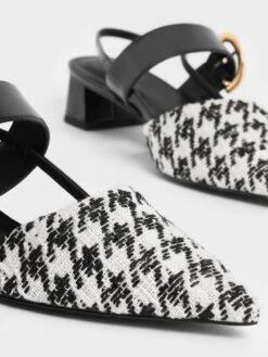 Houndstooth Buckled Slingback Pumps 12 Houndstooth Buckled Slingback Pumps -Charles & Keith 2022 L6 CK1 60580246 24 5