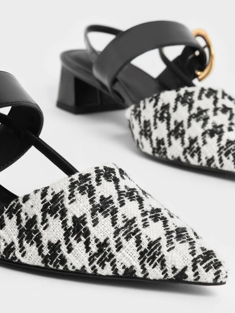 Houndstooth Buckled Slingback Pumps 5 Houndstooth Buckled Slingback Pumps - Image 5