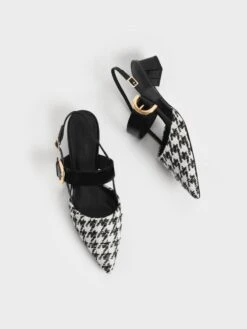 Houndstooth Buckled Slingback Pumps 15 Houndstooth Buckled Slingback Pumps -Charles & Keith 2022 L6 CK1 60580246 24 8