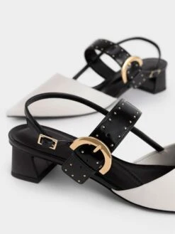 Studded Buckled Slingback Pumps 11 Studded Buckled Slingback Pumps -Charles & Keith 2022 L6 CK1 60580246 41 5