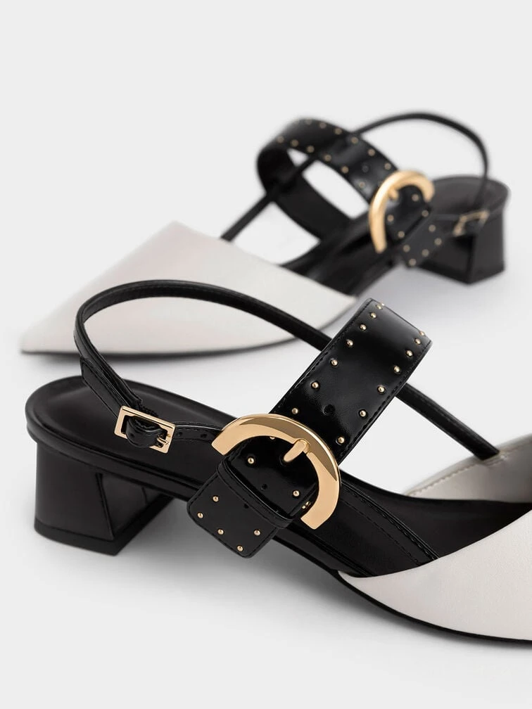 Studded Buckled Slingback Pumps 5 Studded Buckled Slingback Pumps - Image 5