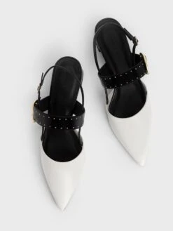 Studded Buckled Slingback Pumps 13 Studded Buckled Slingback Pumps -Charles & Keith 2022 L6 CK1 60580246 41 8