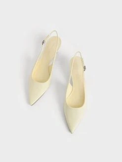 Patent Spool Heel Slingback Pumps -Charles & Keith 2022 L6 CK1 61720119 95 8