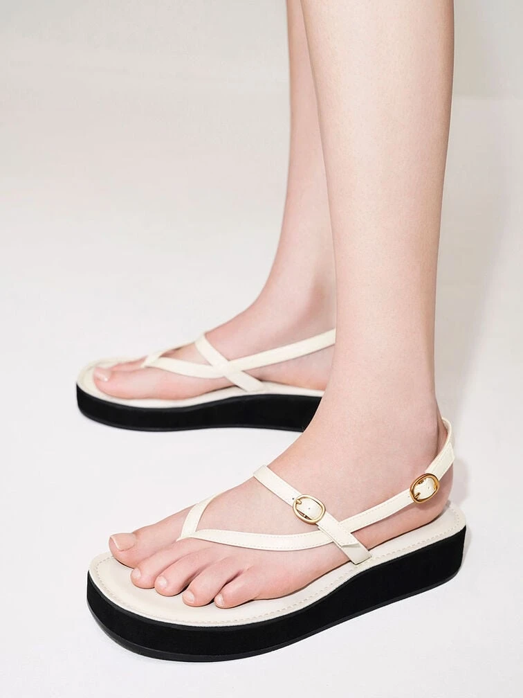 Strappy Flatform Thong Sandals 2 Strappy Flatform Thong Sandals - Image 2