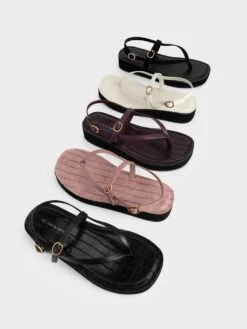 Strappy Flatform Thong Sandals 14 Strappy Flatform Thong Sandals -Charles & Keith 2022 L6 CK1 80050091 41 7