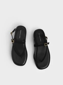 Textured Strappy Flatform Thong Sandals -Charles & Keith 2022 L6 CK1 80050091 B8 8