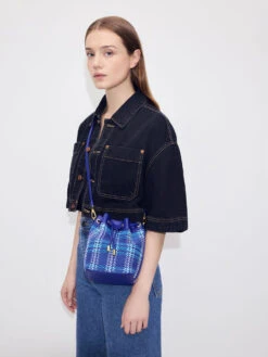 Tweed Braided-Handle Drawstring Bucket Bag -Charles & Keith 2022 L6 CK2 10840476 2 I6 6