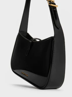 Cesia Patent Metallic Accent Shoulder Bag -Charles & Keith 2022 L6 CK2 20151158 J5 5