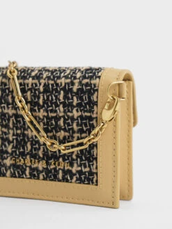 Tweed Chain-Link Cardholder -Charles & Keith 2022 L6 CK6 51200024 24 5