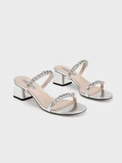 Chain-Link Block Heel Sandals 9 Chain-Link Block Heel Sandals -Charles & Keith 2022 L7 CK1 60050977 07 3