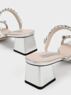 Chain-Link Block Heel Sandals 11 Chain-Link Block Heel Sandals -Charles & Keith 2022 L7 CK1 60050977 07 5