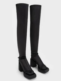 Lucile Satin Thigh-High Boots -Charles & Keith 2022 L7 CK1 60361354 2 B8 3